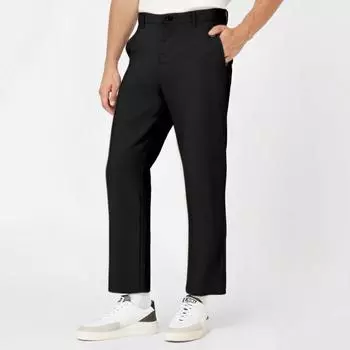 Мужские повседневные свободные и удобные повседневные брюки, хлопковые льняные брюки с принтом на шнуровке L чёрный