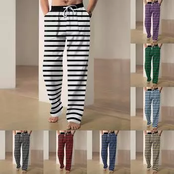 Мужские повседневные свободные и удобные повседневные брюки, хлопковые льняные брюки с принтом на шнуровке L темно-зеленого