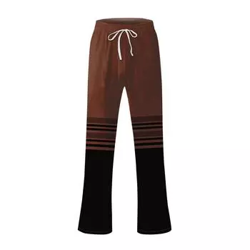 Мужские повседневные свободные и удобные повседневные брюки, хлопковые льняные брюки с принтом на шнуровке S