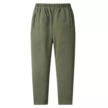 Мужские повседневные свободные однотонные теплые флисовые спортивные штаны и флисовые брюки L армия зеленый