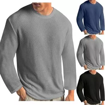 Мужские повседневные свободные рубашки модные топы футболки футболки M чёрный