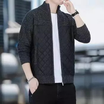 Мужские повседневные свободные свитера кардиганы на молнии толстовки мужские кардиганы с воротником-стойкой тонкие мешковатые куртки M темно серый