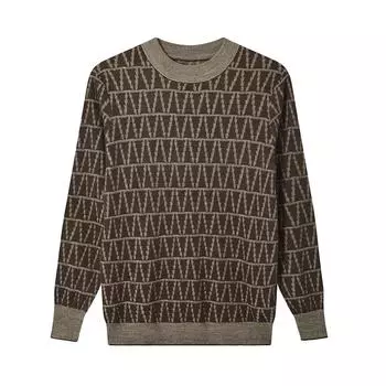 Мужские повседневные свободные вязаные пряжи, уродливые рождественские свитера с круглым вырезом, праздничная вечеринка S коричневый