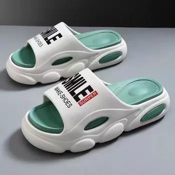 Мужские повседневные тапочки Верхняя одежда Нескользящие комбинированные мужские сандалии на толстой подошве Простые молодые пляжные спортивные мужские сандалии Новый стиль 38-39