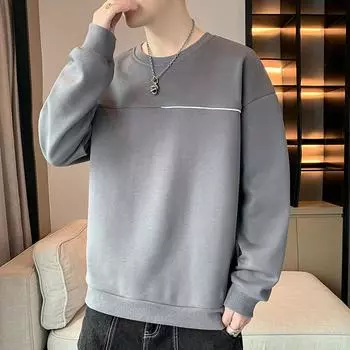 Мужские повседневные топы больших размеров с круглым вырезом и длинными рукавами XXXXL белый