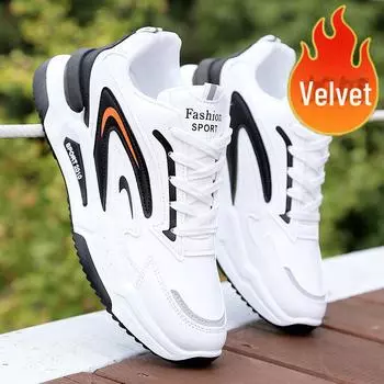 Мужские повседневные туфли из хлопка и бархата, теплые, для осени и зимы, для пап и студентов 42 Standard Size