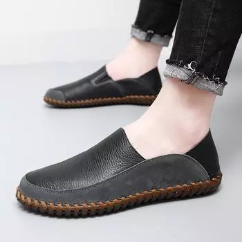 Мужские повседневные туфли из натуральной кожи, мужские мокасины для вечеринок, мокасины ручной работы, мужские легкие удобные туфли на плоской подошве для вождения, мужские 6.5