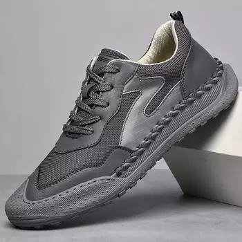 Мужские повседневные туфли из натуральной кожи на шнуровке, мужские лоферы, трендовые удобные мужские британские модные мужские высокие кеды, мокасины для мужчин 46