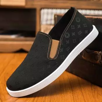 Мужские повседневные туфли из ткани Old Beijing для трансляций в прямом эфире, легкие и дышащие, на толстой подошве, с одной педалью, рабочие повседневные туфли из ткани для вождения 39