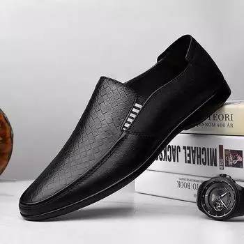 Мужские повседневные туфли на мягкой подошве, туфли для вождения и топсайдеры для мужчин 39 чёрный