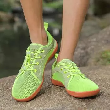 Мужские повседневные туфли на плоской подошве для женщин с широкими ладонями для вождения, походные туфли для пар, фитнес-обувь большого размера, флуоресцентно-зеленый цвет EU: 39 чёрный