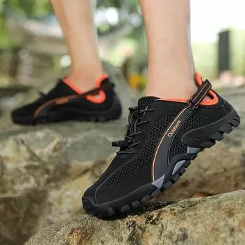 Мужские повседневные туфли на плоской подошве с широкими ладонями, женские туфли для вождения, водные туфли, обувь для ходьбы, походная обувь больших размеров EU: 39 чёрный