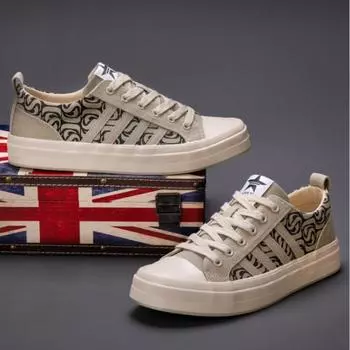 Мужские повседневные туфли на плоской подошве, универсальные повседневные модные туфли, удобные дышащие парусиновые туфли, мужские парусиновые кроссовки для мужчин 38 чёрный