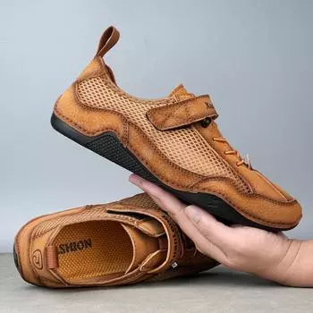 Мужские повседневные туфли с дышащим носком большого размера для весны и лета Size 45 серый