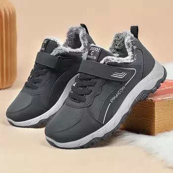 Мужские повседневные зимние ботинки с искусственной меховой подкладкой, короткие ботинки, нескользящие кроссовки для тренировок и ходьбы для мужчин, удобные теплые кроссовки на шнуровке 39