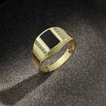 Мужские позолоченные кольца с бриллиантами в горошек Мужские кольца Hipster No. 7