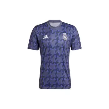 Мужские предматчевые майки Adidas Real Madrid с геометрическим узором темно-голубые IQ0544 L