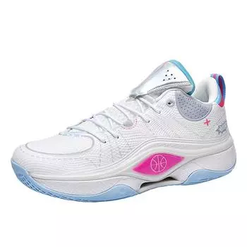 Мужские профессиональные боевые баскетбольные кроссовки, новый стиль, дышащая сетка, спортивные кроссовки для мужчин и женщин 44 фиолетовый