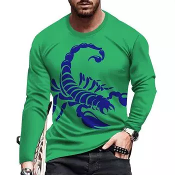 Мужские простые футболки, спортивная одежда, осенний топ с круглым вырезом и длинным рукавом, мужская весенняя футболка больших размеров с 3D-принтом S