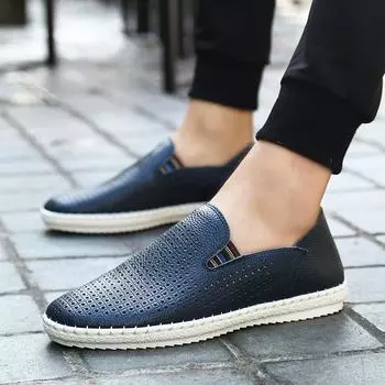 Мужские простые мокасины ручной работы, обувь для вождения, удобная повседневная обувь на плоской подошве, кожаная обувь больших размеров для мужчин, большие размеры EU: 39