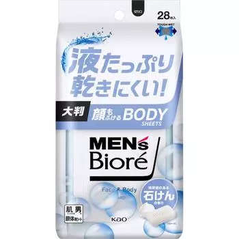 Men S Biore Face Dandruff Body SheetS Clean Soap Fragrance 28 SheetS 259 мл