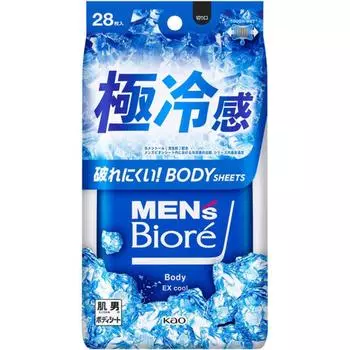 Мужские салфетки Biore Body SheetS Extremely Cool Type 28 278 мл