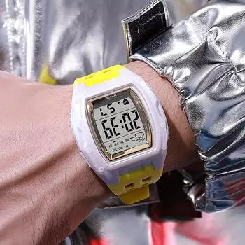 Мужские противоударные цифровые часы 3ATM водонепроницаемые прямоугольные циферблаты прочные студенческие мужские цифровые часы лучшие подарки часы армия зеленый