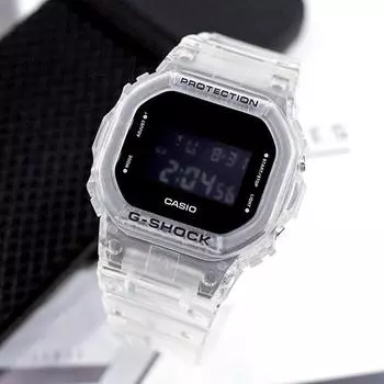 Мужские прозрачные часы Casio G-Shock Skeleton DW-5600SKE-7