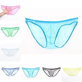 Мужские прозрачные трусики-бикини Sissy, нижнее белье, стринги, трусы 2XL