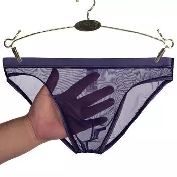 Мужские прозрачные трусы-слипы из сетки с низкой посадкой - Дышащее нижнее белье с ощущением обнаженности L