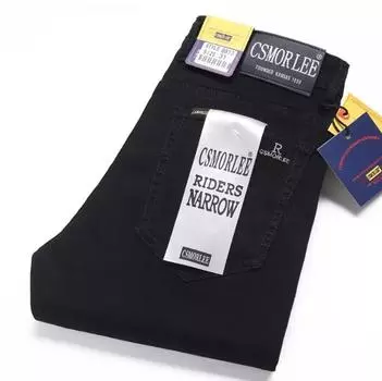 Мужские прямые молодежные джинсы-стрейч на весну, лето, осень и зиму 40