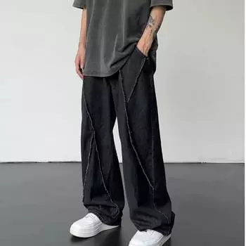 Мужские прямые повседневные широкие джинсы Джинсы в стиле хип-хоп 4XL