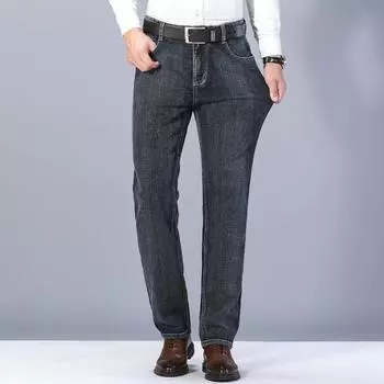 Мужские прямые свободные эластичные брюки Мужские легкие деловые потертые длинные брюки 28