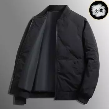 Мужские пуховики Зимние теплые парки Куртки с воротником-стойкой Короткие парки на утином пуху M синий