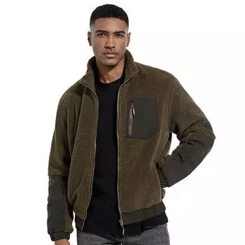 Мужские пушистые куртки из шерпы, ветрозащитные флисовые теплые повседневные куртки на молнии, уличные осенне-зимние пальто с карманами для мужчин, мягкие дышащие куртки L чёрный
