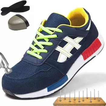 Мужские рабочие ботинки Holfredterse Indestructible, черные, синие, со стальным носком, устойчивые к проколам, размер 39-46 16-Xb1806 43