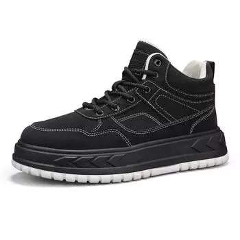 Мужские рабочие ботинки осень зима весна мужские студенческие высокие кожаные ботинки для ходьбы ботинки на платформе 38 жёлтый