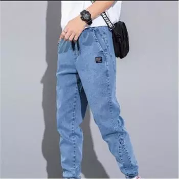 Мужские рабочие брюки большого размера из хлопка, однотонные, прямые, узкие, на шнурке, на весну и осень 8XL чёрный