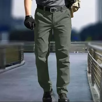 Мужские рабочие брюки для улицы, работы, рыбалки, кемпинга, водонепроницаемые, износостойкие, многокарманные (Ремень в комплект не входит) L
