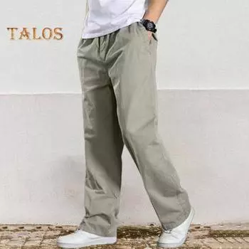 Мужские рабочие брюки с карманами, свободные брюки-карго с широкими штанинами, однотонные хлопковые тонкие износостойкие брюки, уличные брюки для походов на открытом воздухе, кемпинга XL чёрный