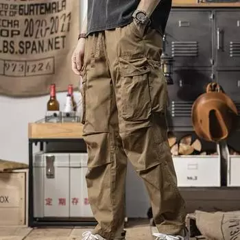 Мужские рабочие брюки с несколькими карманами, модные свободные повседневные рабочие брюки в стиле хип-хоп, уличные рабочие брюки M зелёный