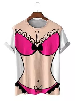 Мужские рабочие рубашки Мужские футболки Топы Подарки Мужские женские повседневные сексуальные принтованные футболки с коротким рукавом и круглым вырезом Топы XXS