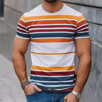 Мужские рабочие рубашки с 3D-принтом, мужские футболки, топы, подарки, мужские, женские, повседневные, с принтом в полоску, с коротким рукавом, с круглым вырезом, футболки, топы для спортзала S