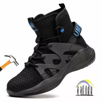 Мужские рабочие защитные ботинки, противопрокольная, противоударная защитная обувь, мужские рабочие нескользящие рабочие кроссовки, зимняя рабочая обувь 39
