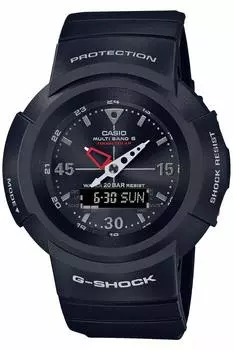 Мужские радиоуправляемые часы Casio Solar Black G-Shock AWG-M520-1AJF, чёрный