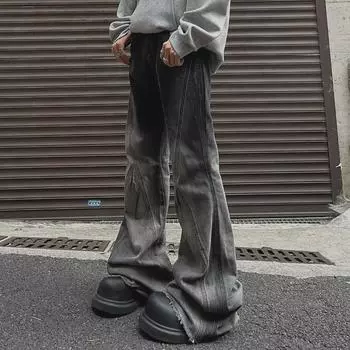 Мужские расклешенные джинсы High Street - Осень/Зима, черные и серые широкие брюки