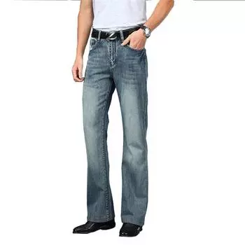 Мужские расклешенные джинсы с высокой талией, расклешенные джинсы Cassic Design Мужские синие джинсы 28 синий
