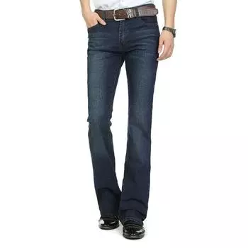 Мужские расклешенные расклешенные джинсы со средней талией Мужские расклешенные брюки Классические дизайнерские расклешенные джинсы 26 темно-синий