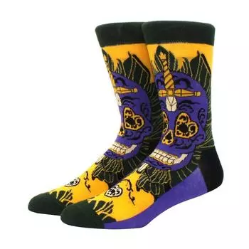 Мужские разноцветные принты с фруктами, едой, женскими носками, смешные, скейтбординг, хип-хоп, животные, носки EU40-45