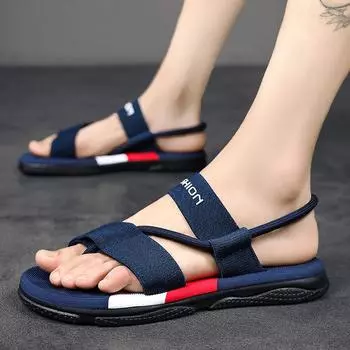 Мужские разноцветные сандалии Clip Foot, модные повседневные спортивные удобные сандалии, мягкие дышащие, нескользящие, обувь для отдыха на природе 39 чёрный